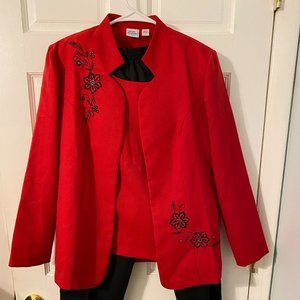 Adrain Delafield Small Red 3 Piece Pants Set